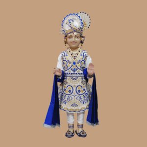 Ghanshyam Maharaj Royal Blue & White Vagha