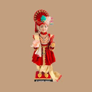 Swaminarayan Bhagawan Red & Cream Color Rajwadi Vagha